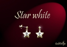 Star white - náušnice zlacené